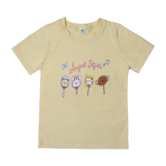 Áo thun cotton bé gái 251201 màu vàng size 4 chính hãng
