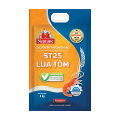 Gạo ST25 Neptune lúa tôm túi 3Kg chính hãng