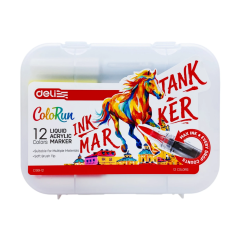 Bút acrylic marker Deli EC199 12 màu chính hãng