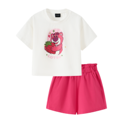 Bộ thun ngắn tay bé gái TP màu trắng size 6 chính hãng