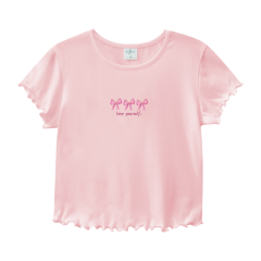 Áo thun bé gái borip Hồng Nhật màu hồng size 6 chính hãng