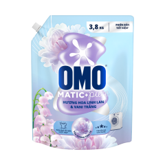 Nước giặt OMO matic pure cửa trước hương linh lan 3.8kg chính hãng