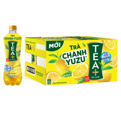 Thùng 24 trà chanh Yuzu Tea Plus chai 450ml chính hãng