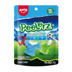 Kẹo dẻo bóng đá Peelerz vị táo và mâm xôi 65g chính hãng