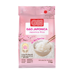 Gạo Japonica GO! túi 3kg chính hãng