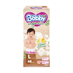 Tã quần Bobby Organic size L 48 miếng chính hãng