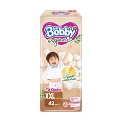 Tã quần Bobby Organic size XXL 42 miếng chính hãng