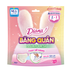 Băng vệ sinh dạng quần Diana Double Fresh size M-L 2 miếng chính hãng