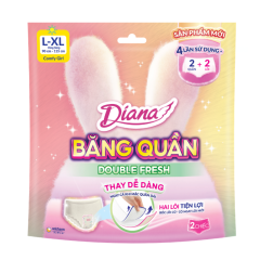 Băng vệ sinh dạng quần Diana Double Fresh size L-XL 2 miếng chính hãng