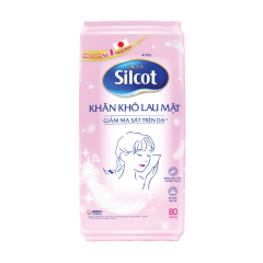 Khăn khô lau mặt Silcot 80 miếng chính hãng