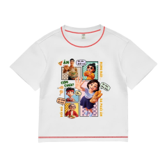 Áo trẻ em in hình gia đình GO size 4 màu trắng chính hãng