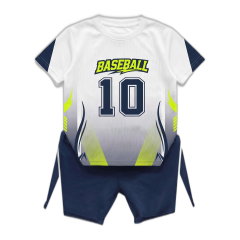 Bộ tay ngắn bé trai in Baseball 10 size 12 màu trắng chính hãng
