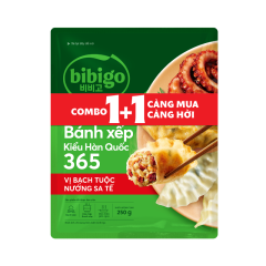 Lô 2 bánh Mandu 365 Bibigo vị bạch tuột nướng sa tế 250g chính hãng
