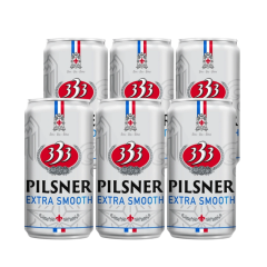 Lô 6 bia 333 Pilsner Extra Smooth lon 250ml chính hãng