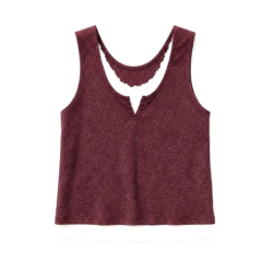 Áo sát nách phối cổ ren SV màu đỏ đô size L chính hãng