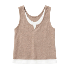 Áo sát nách phối cổ ren SV màu nâu size L chính hãng
