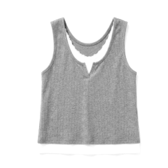 Áo sát nách phối cổ ren SV màu xám size L chính hãng