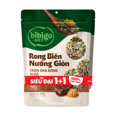 Lô 2 rong biển Bibigo trộn chà bông vị bò gói 100g chính hãng