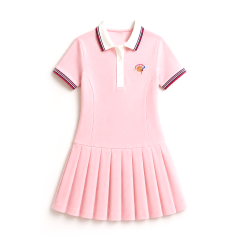 Đầm thun bé gái Việt Ý in hội họa màu hồng size 6 chính hãng