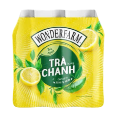 Lô 6 trà xanh Wonderfarm hương chanh chai 430ml chính hãng